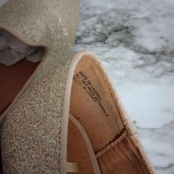 Report Gold Glitter Shimmer Pointed Toe Flats Size 8.5 - Picture 4 of 9